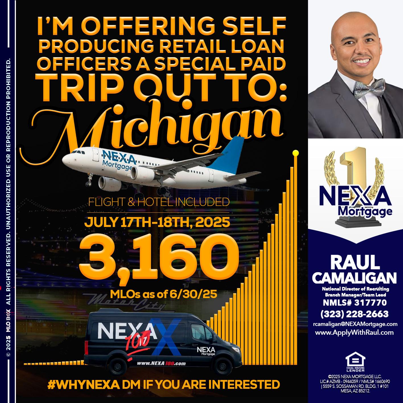 MICHIGAN TRIP - Raul Camaligan -National Director of Recrutiing/Senior Mortgage Consultant