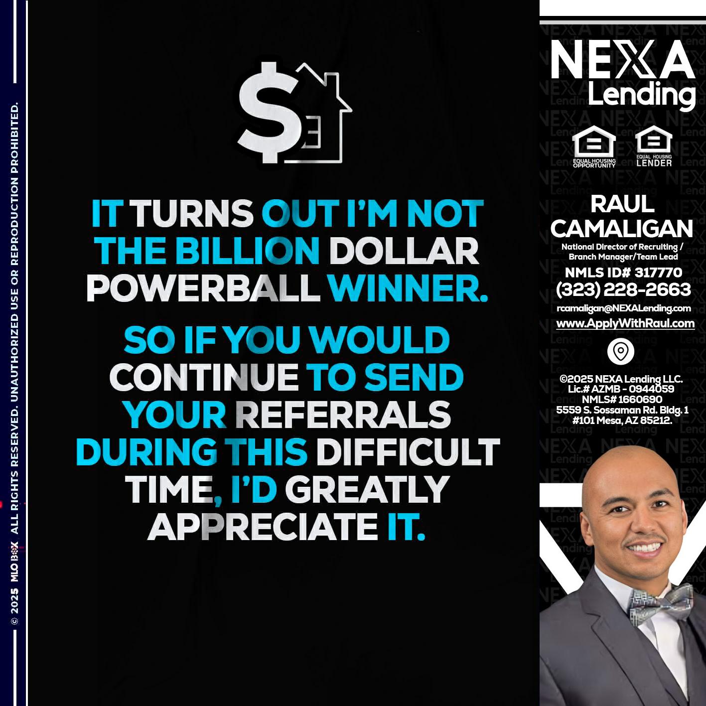 IT TURNS - Raul Camaligan -National Director of Recrutiing/Senior Mortgage Consultant
