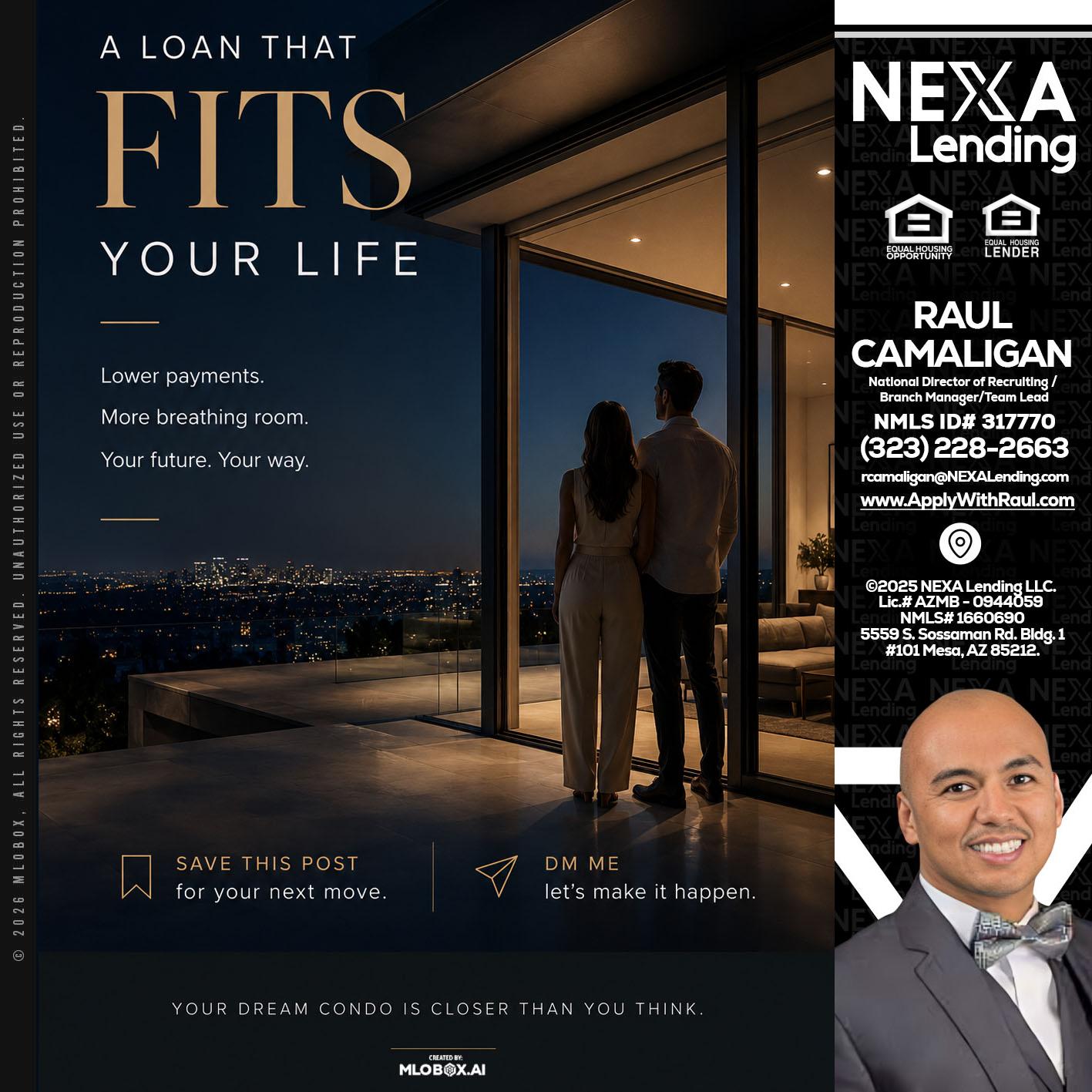 LOANS THAT FIT - Raul Camaligan -National Director of Recruiting/Senior Mortgage Consultant