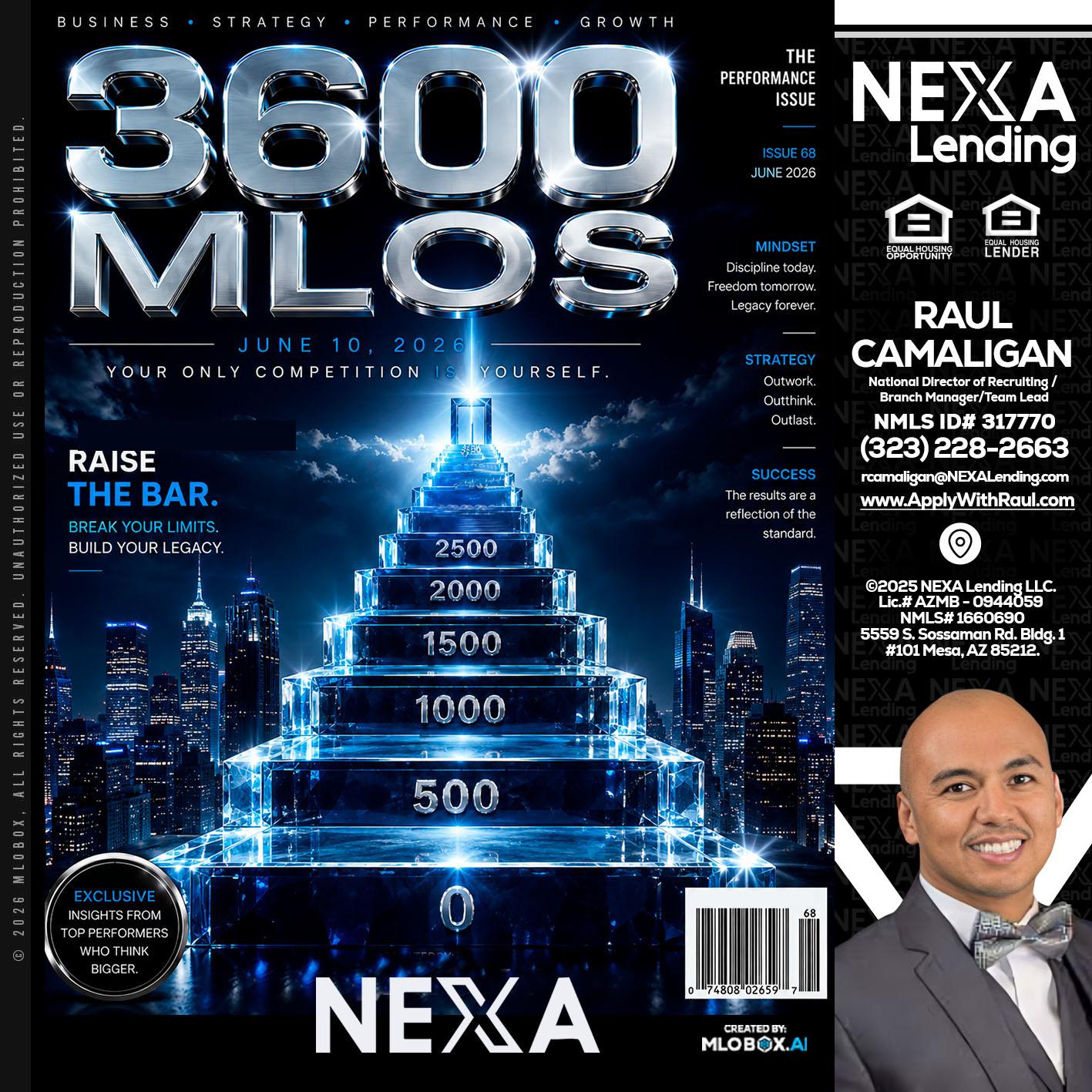 3600 MLOs - Raul Camaligan -National Director of Recruiting/Senior Mortgage Consultant
