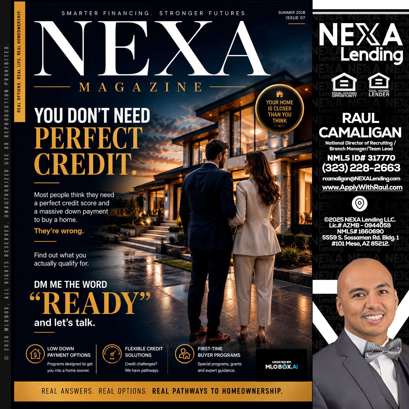 NEXA MAGAZINE - Raul Camaligan -National Director of Recruiting/Senior Mortgage Consultant