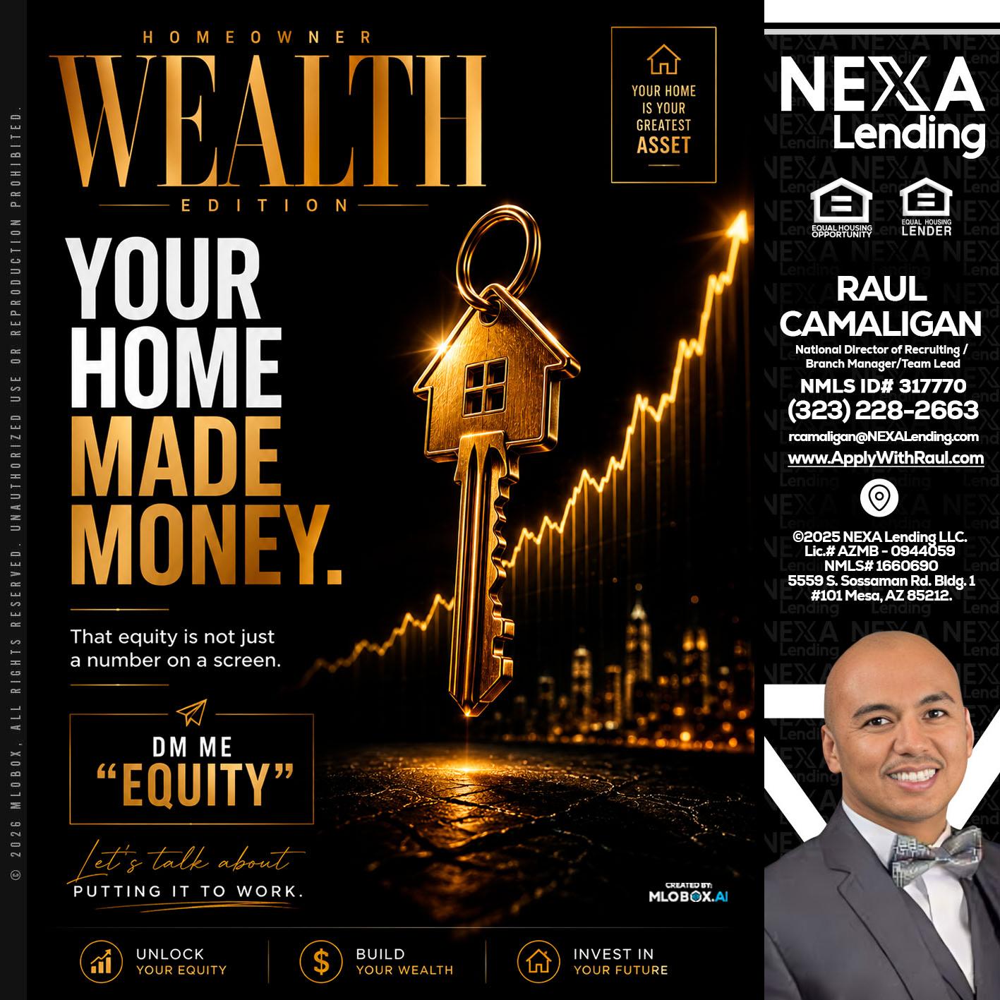 YOUR HOME MADE - Raul Camaligan -National Director of Recruiting/Senior Mortgage Consultant