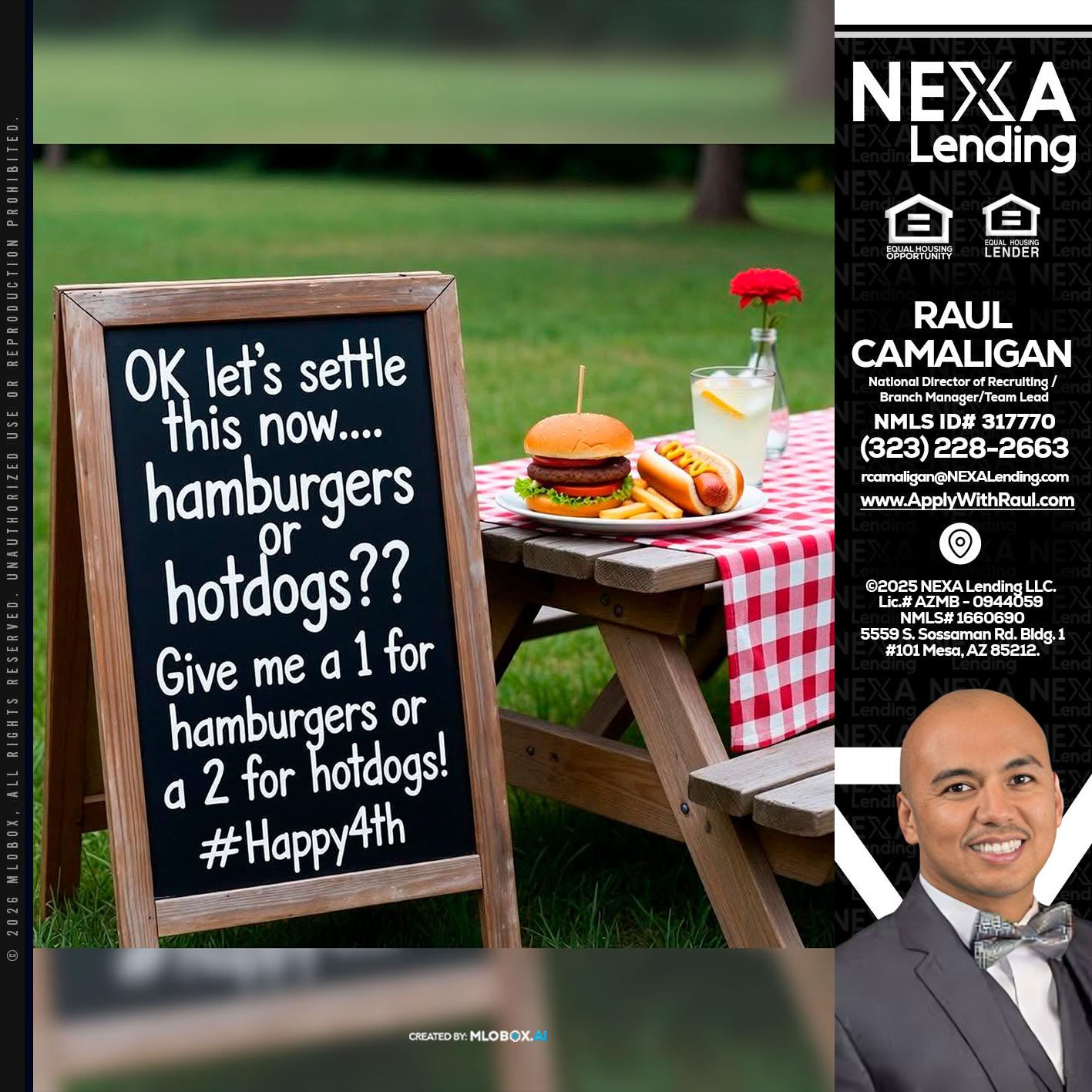 let settle this - Raul Camaligan -National Director of Recruiting/Senior Mortgage Consultant