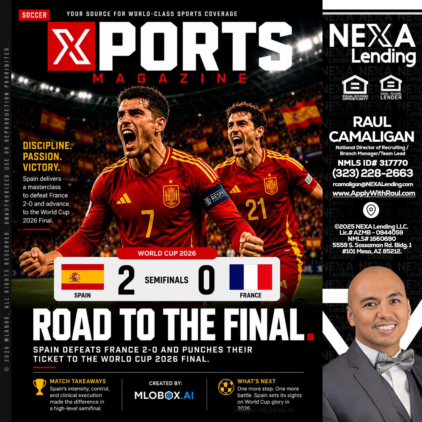 XPORTS WORLD CUP 2026 - Raul Camaligan -National Director of Recruiting/Senior Mortgage Consultant