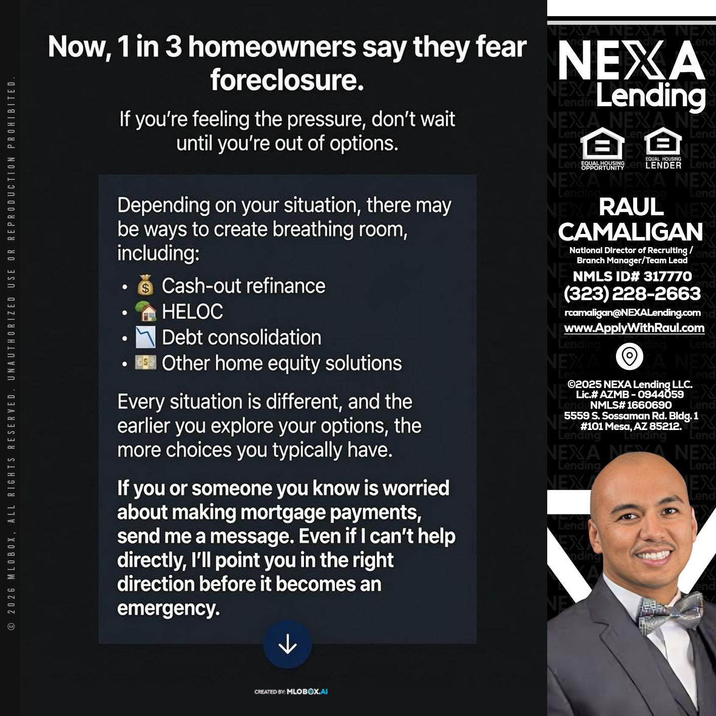 NOW - Raul Camaligan -National Director of Recruiting/Senior Mortgage Consultant