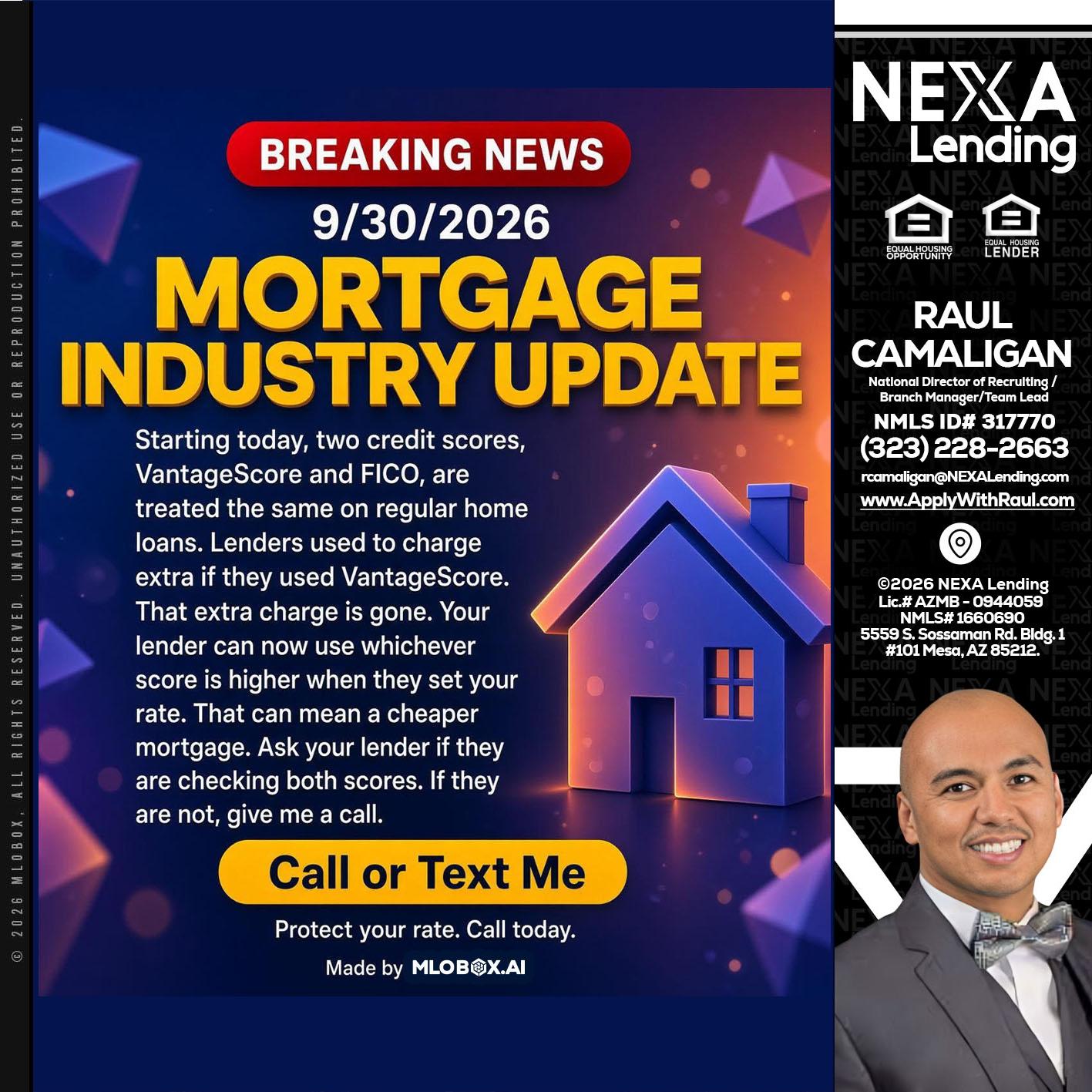 BREAKING NEWS - Raul Camaligan -National Director of Recruiting/Senior Mortgage Consultant